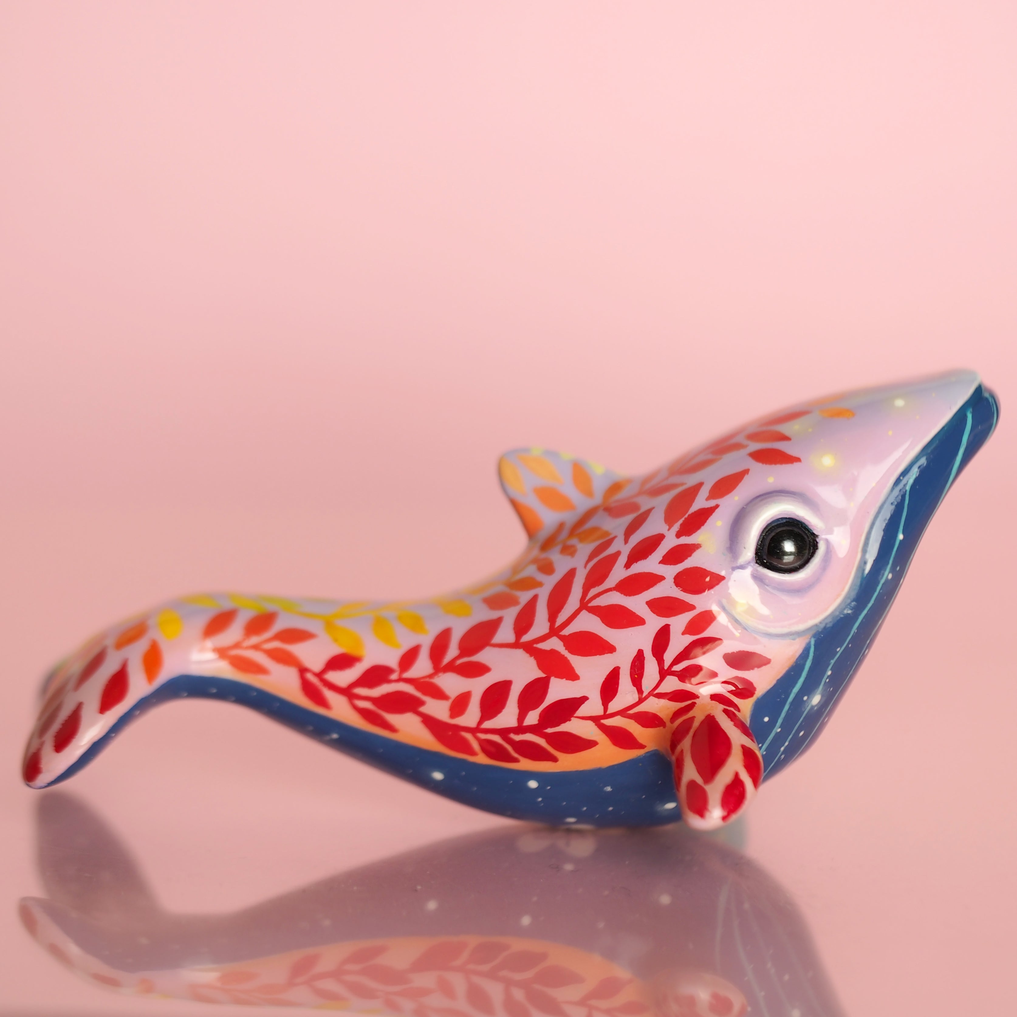 Sky Whale (Handmade polymer clay sculpture) SHIPPING + INSURANCE INCLUDED